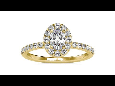 0.78CTW Oval Halo Diamond Engagement Ring customdiamjewel