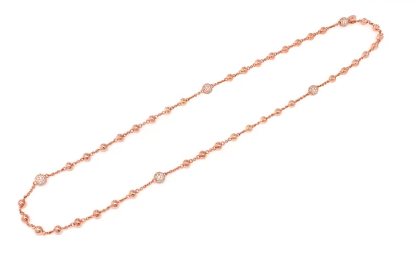 Silver Rose Gold Rosary Bead Women Chain Necklace  customdiamjewel   