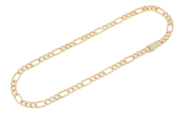 Diamond Figaro Link Chain Iced Out Necklace  customdiamjewel   