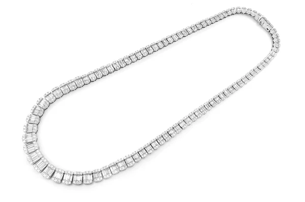 New Style Baguette Cut Diamond Chain Necklace  customdiamjewel   