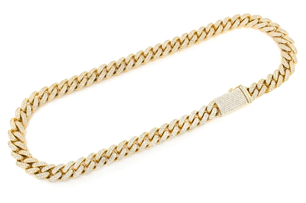 2 Row Miami Cuban Chain Iced Out Necklace  customdiamjewel   