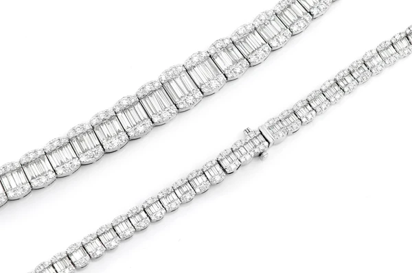 New Style Baguette Cut Diamond Chain Necklace  customdiamjewel   