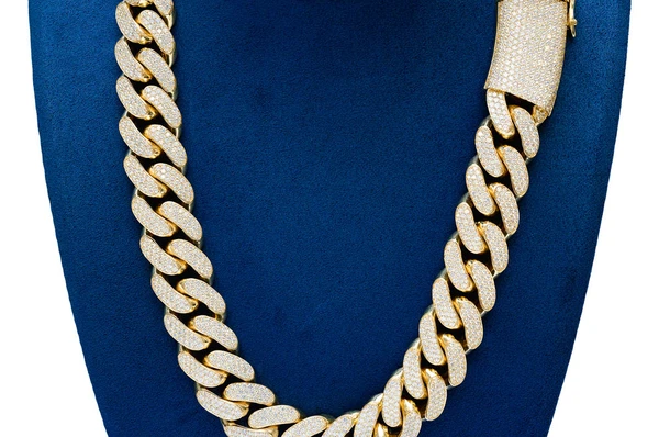 22MM 3 Row Miami Cuban Chain Hip Hop Necklace  customdiamjewel   