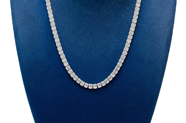 Baguette Diamond Square type Chain Necklace  customdiamjewel   