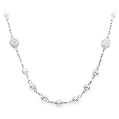 Diamond Rosary Bead Chain Women Necklace  customdiamjewel   