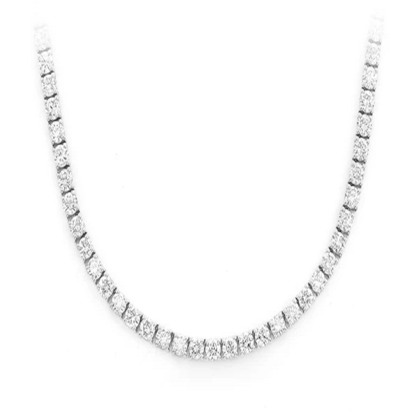 Simple Round Diamonds Tennis Necklace  customdiamjewel   