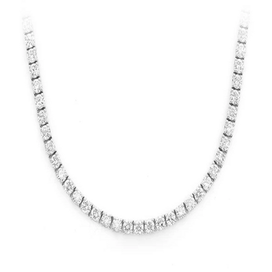 Simple Round Diamonds Tennis Necklace  customdiamjewel   