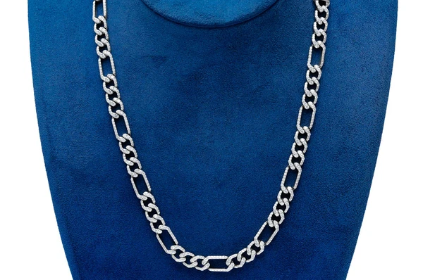 Diamond Figaro Link Chain Iced Out Necklace  customdiamjewel   