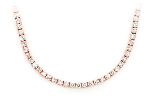 Simple Round Diamonds Tennis Necklace  customdiamjewel   