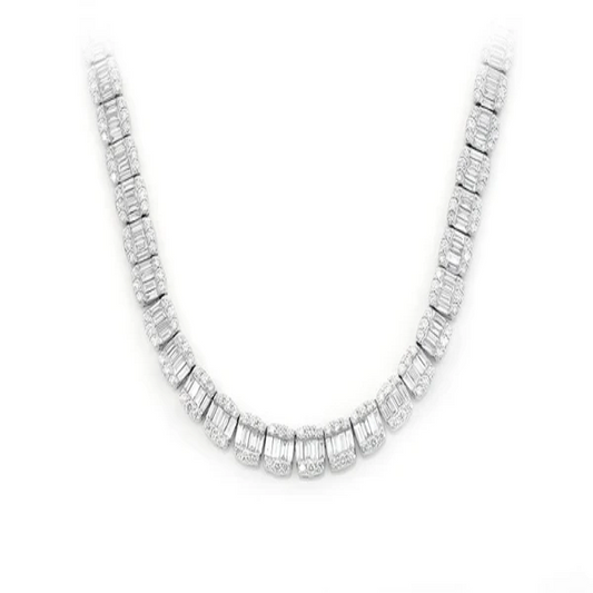 Baguette Diamond Square type Chain Necklace  customdiamjewel   