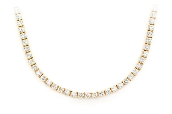 Simple Round Diamonds Tennis Necklace  customdiamjewel   