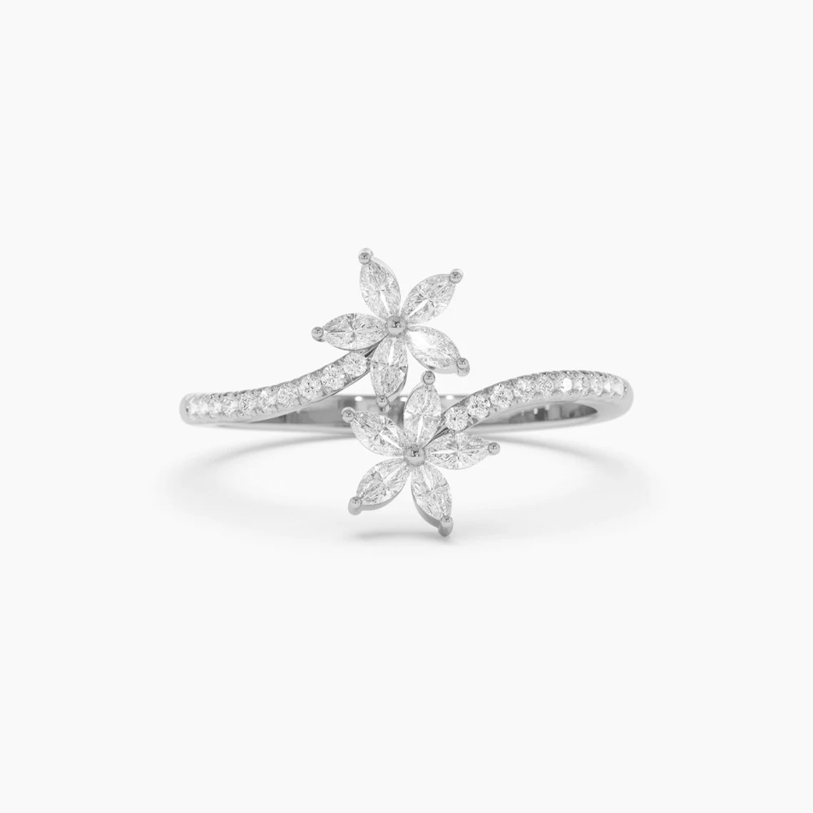 0.39CTW Marquise Lab Grown Diamonds Minimalist Engagement Ring  customdiamjewel 10KT White Gold VVS-EF