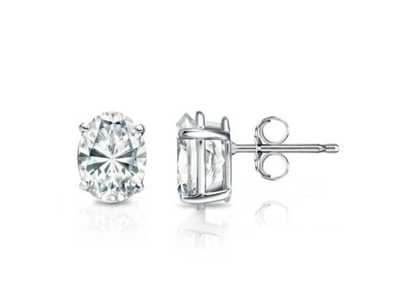 1.0CT Oval Cut Moissanite Stud Earrings  customdiamjewel   