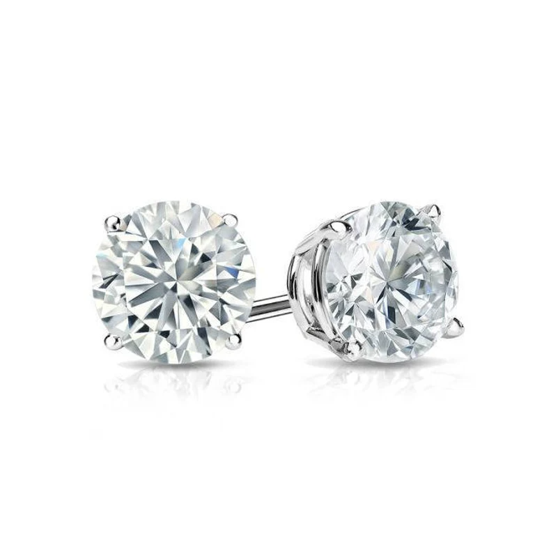 1.0CT Moissanite Stud Earrings  customdiamjewel Sterling Silver White Gold VVS-EF