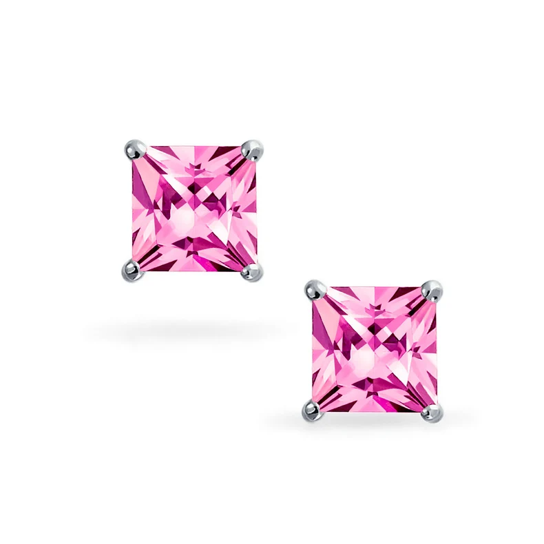 1.0CTW Pink Moissanite Stud Diamond Earrings  customdiamjewel Sterling Silver White Gold VVS-EF