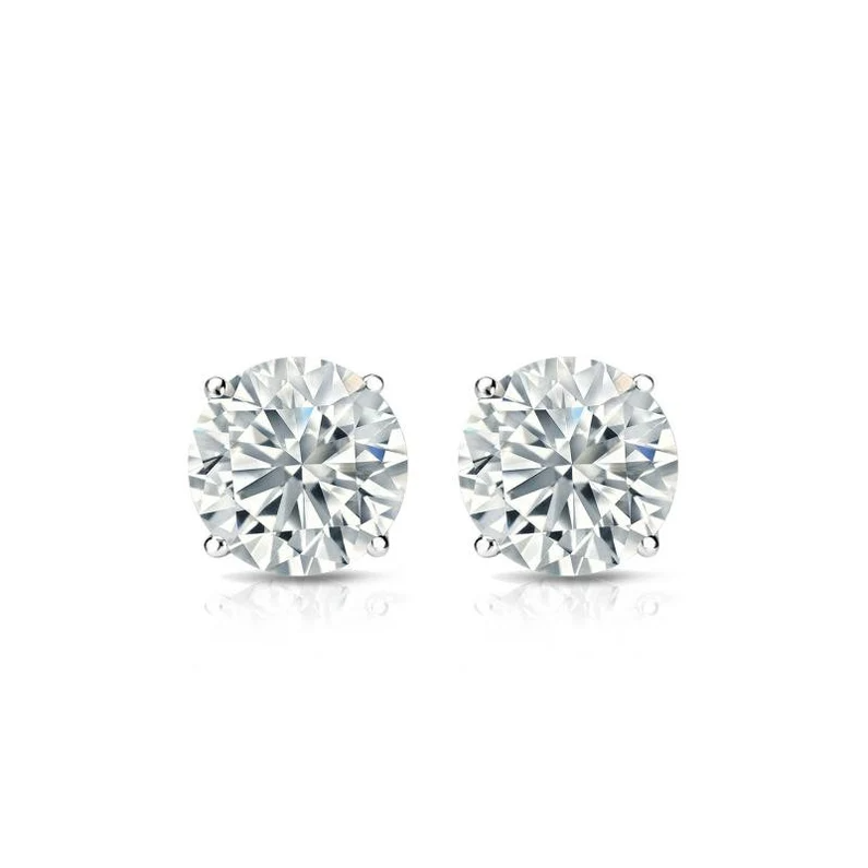 2.0CT Moissanite Brilliant Diamond Earring  customdiamjewel Sterling Silver White Gold VVS-EF