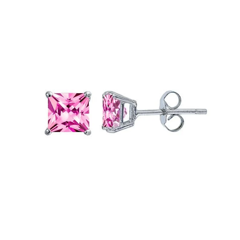 1.0CTW Pink Moissanite Stud Diamond Earrings  customdiamjewel   