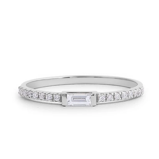 14k Gold Baguette Diamond Thin Wedding Ring  customdiamjewel 10 KT Solid Gold White Gold VVS-EF