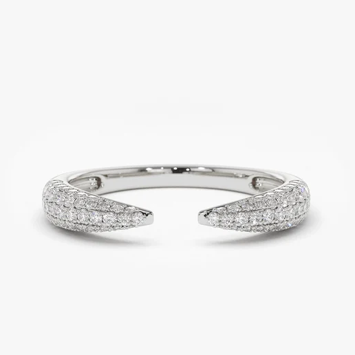 Stackable Open Claw Micro Pave Diamond Ring  customdiamjewel 10 KT Solid Gold White Gold VVS-EF