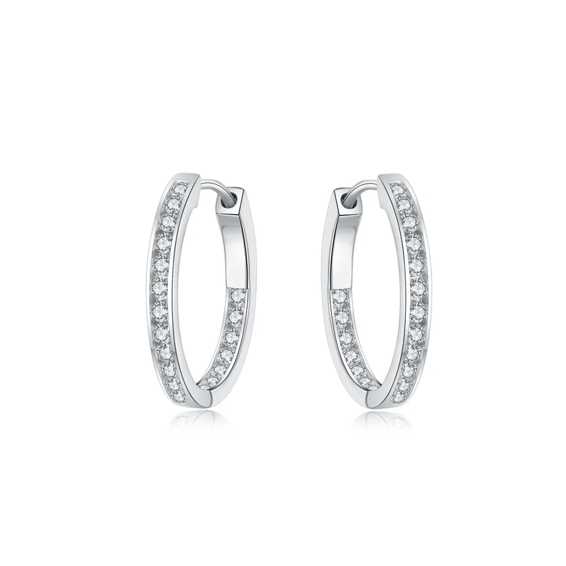 1.00CT Moissanite Hoop Diamond Earrings  customdiamjewel Sterling Silver White Gold VVS-EF