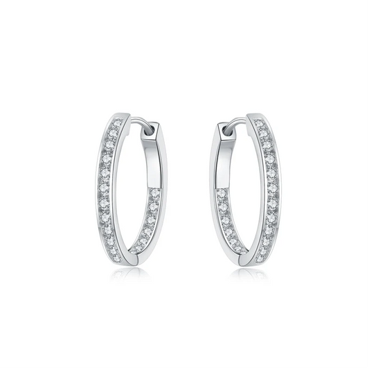 1.00CT Moissanite Hoop Diamond Earrings  customdiamjewel Sterling Silver White Gold VVS-EF