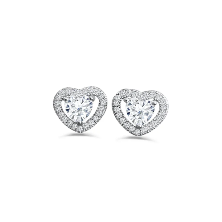 0.2CT Moissanite Heart Shape Earrings  customdiamjewel   