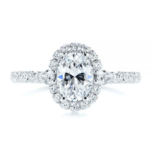 Vintage Style Three Stone Moissanite Engagement Ring  customdiamjewel 10KT White Gold VVS-EF