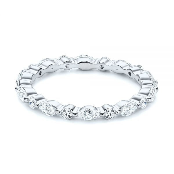 Multi Shape Moissanite Eternity Wedding Band  customdiamjewel 10KT White Gold VVS-EF