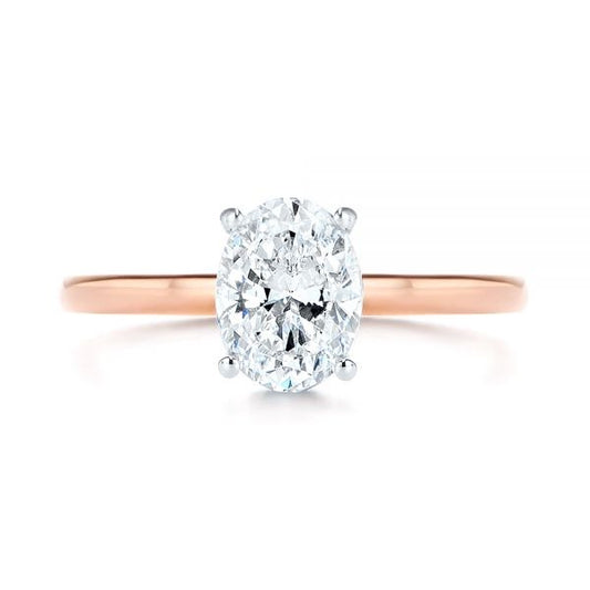 Two Tone Oval Cut Hidden Halo Moissanite Engagement Ring  customdiamjewel   