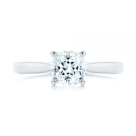 White Gold Moissanite Solitaire Engagement Ring  customdiamjewel 10KT White Gold VVS-EF