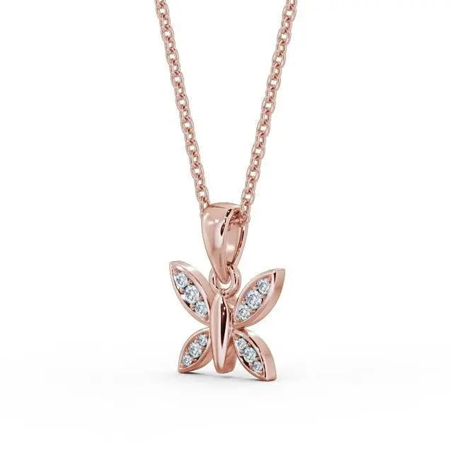 0.14CT Butterfly Shaped Lab Grown Diamond Pendant  customdiamjewel   