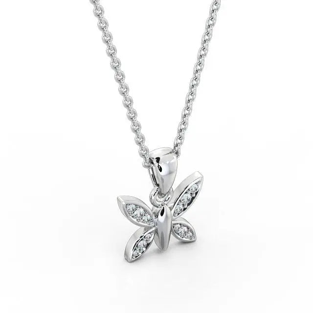 0.14CT Butterfly Shaped Lab Grown Diamond Pendant  customdiamjewel   