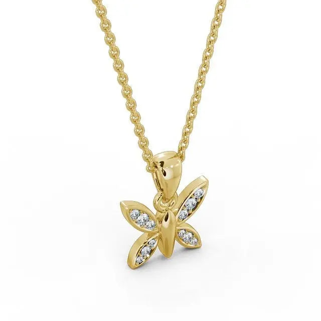 0.14CT Butterfly Shaped Lab Grown Diamond Pendant  customdiamjewel   