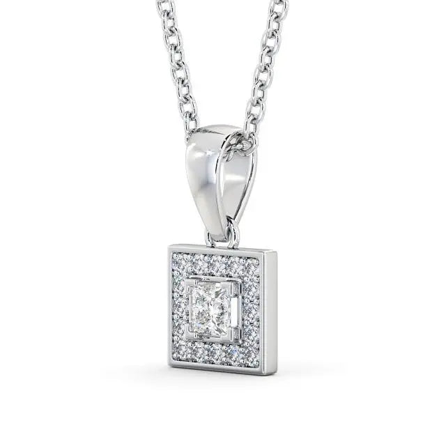 0.70CT Princess Cut Halo Lab Grown Pendant  customdiamjewel   