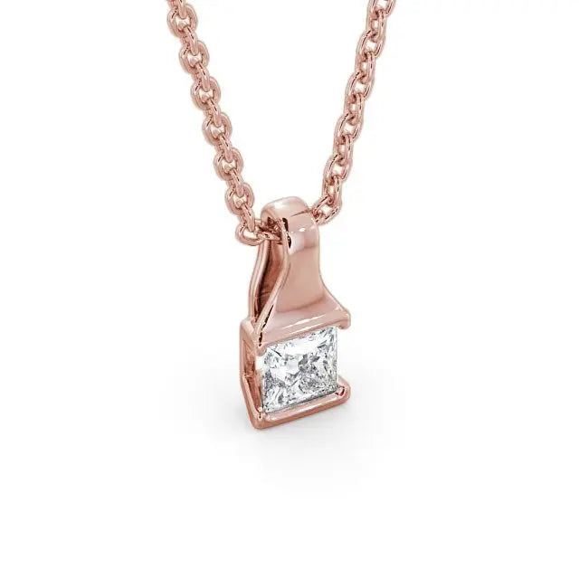 Solitaire 1.20CT Princess Lab Grown Pendant  customdiamjewel   