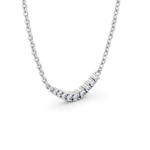 0.20CTW Curved Lab Grown Diamond Necklace  customdiamjewel   