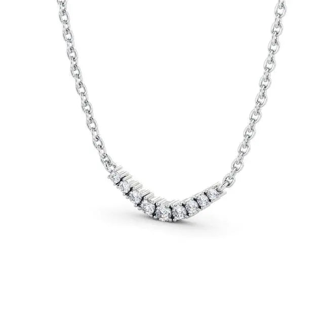 0.20CTW Curved Lab Grown Diamond Necklace  customdiamjewel   