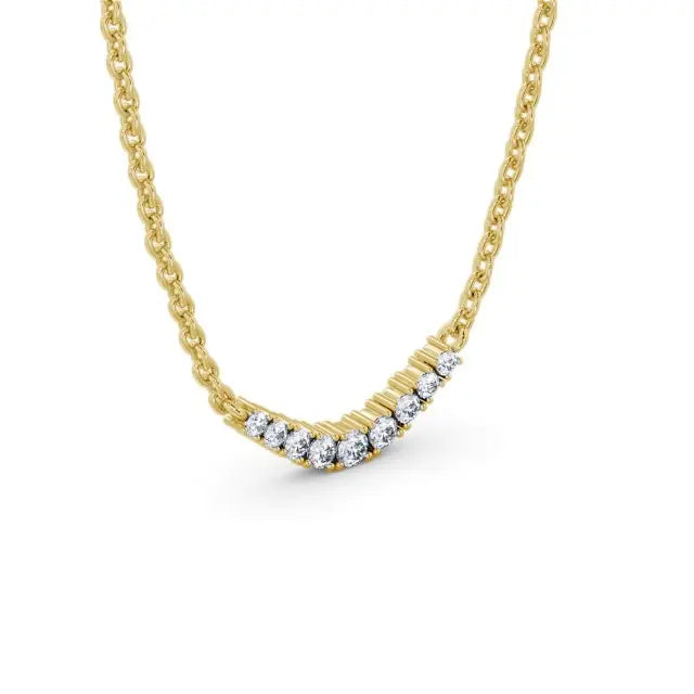 0.20CTW Curved Lab Grown Diamond Necklace  customdiamjewel   