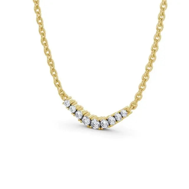 0.20CTW Curved Lab Grown Diamond Necklace  customdiamjewel   