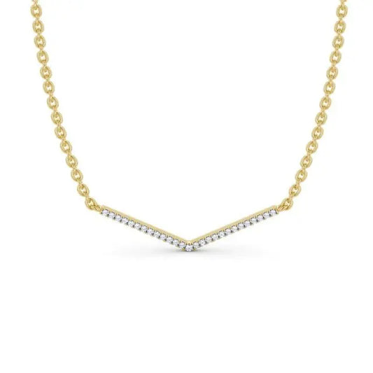 0.20CTW Round Lab Grown Diamond Necklace  customdiamjewel 10KT Yellow Gold VVS-EF