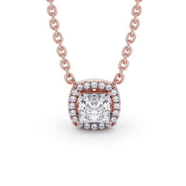 0.50CT Princess Cut Cluster Lab Grown Diamond Pendent  customdiamjewel 10KT Rose Gold VVS-EF