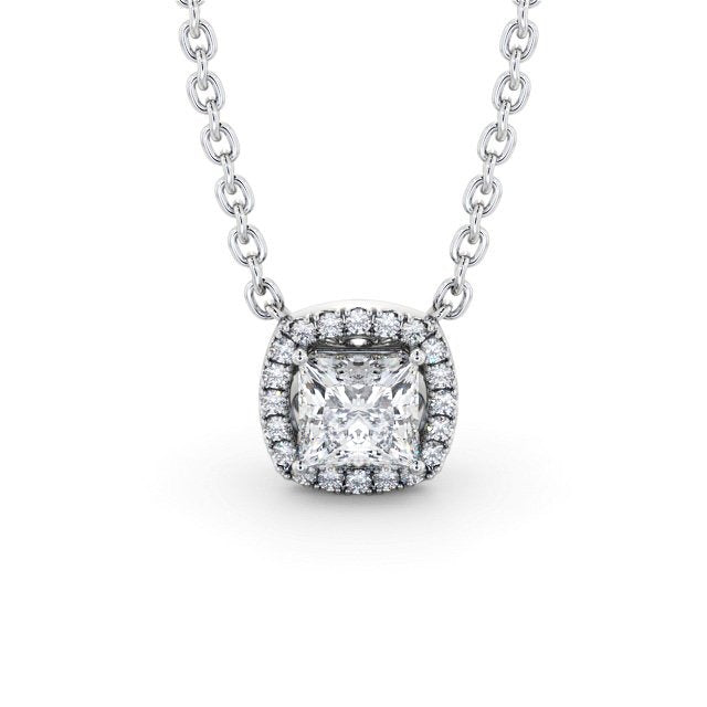 0.50CT Princess Cut Cluster Lab Grown Diamond Pendent  customdiamjewel 10KT White Gold VVS-EF