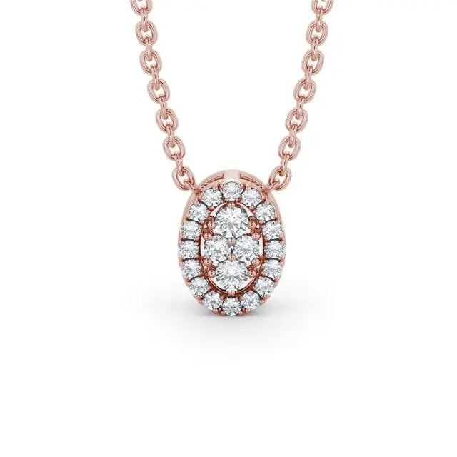 0.50CTW Oval Cut Lab Grown Diamond Pendant  customdiamjewel 10KT Rose Gold VVS-EF