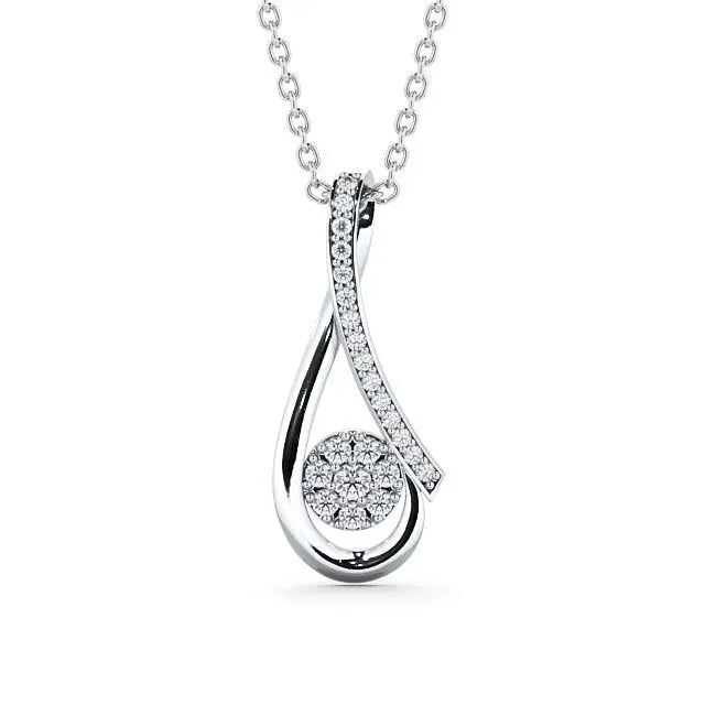 0.25CT Antique Infinity Round Lab Grown Diamond Pendant  customdiamjewel 10KT White Gold VVS-EF