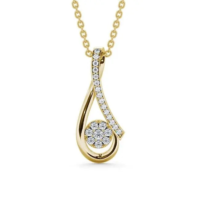 0.25CT Antique Infinity Round Lab Grown Diamond Pendant  customdiamjewel 10KT Yellow Gold VVS-EF