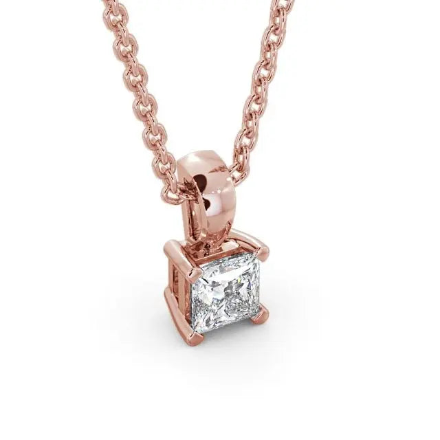 1.20CTW Princess Cut Solitaire Lab Grown Diamond Pendant  customdiamjewel   