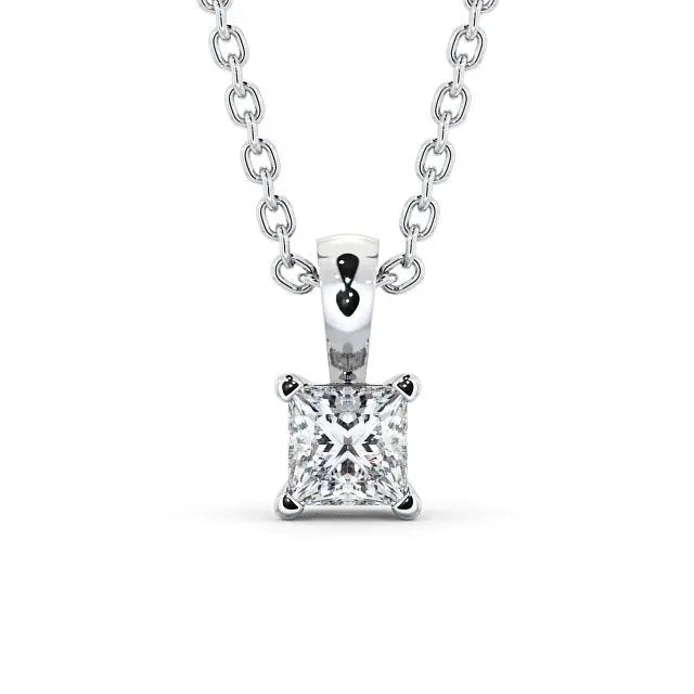 1.20CTW Princess Cut Solitaire Lab Grown Diamond Pendant  customdiamjewel 10KT White Gold VVS-EF