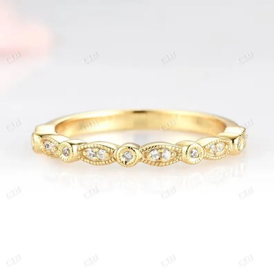 Vintage Inspired Filigree Diamond Wedding Band  customdiamjewel 10KT Yellow Gold VVS-EF