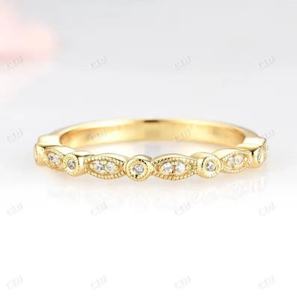 Vintage Style Inspired Lab Grown Diamond Wedding Band  customdiamjewel 10KT Yellow Gold VVS-EF