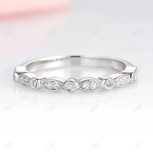 Vintage Style Inspired Lab Grown Diamond Wedding Band  customdiamjewel 10KT White Gold VVS-EF